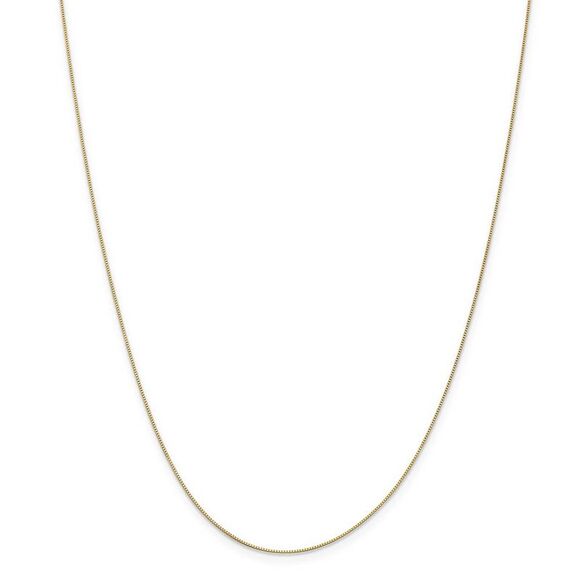 0.5mm, 14k Yellow Gold, Solid Box Chain Necklace, 26 Inch - Picture 2 of 7
